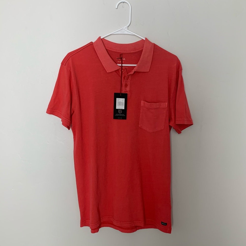Brand New Coral RVCA Polo Shirt